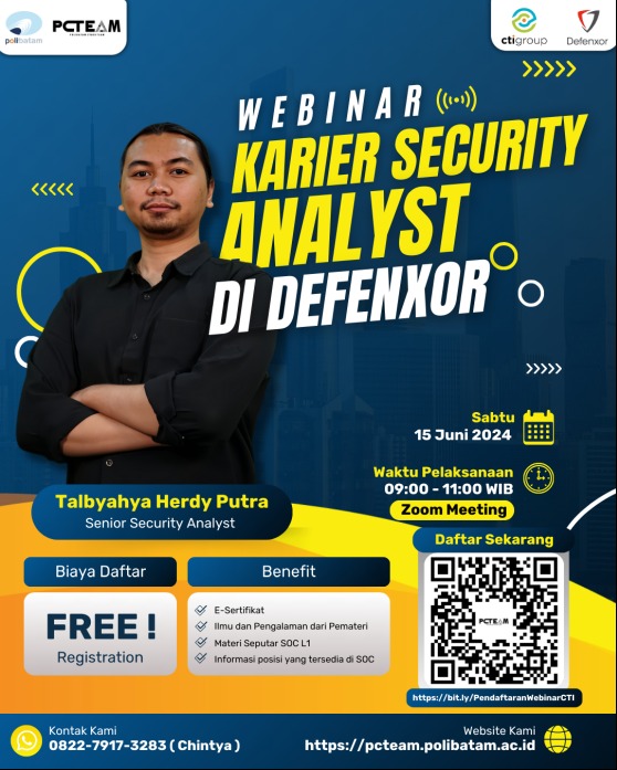 Webinar Karier Security Analyst di Defenxor